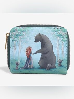 NWT Loungefly Pixar /Disney Brave Bear family zip around wallet